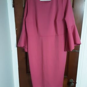 Eloquii Fuschia Bell Sleeve Scuba Dress Size 18